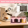 Lemecima 3 Pcs Pink Sugar Coffee Container Set Glass Condiment