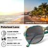 Carfia Large Curved Acetate Polarized Sunglasses for Women UV Protection,