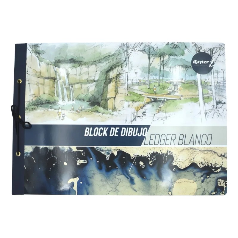 Block De Dibujo Ledger Blanco Rayter Cont. 20 Hojas