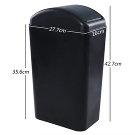 Jandson 14 L Slim Kitchen Garbage Can with Lid, Black