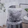 OYIMUA Grey 18'' x 18'' Fluffy Soft Faux Fur Cushion