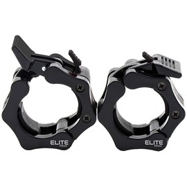 Abrazaderas (PAR) de 50mm para barra olimpica, par de seguros para barra de liberacion rapida para levantamiento de pesas y levantamiento de potencia, pinzas olimpicas - juego de 2 (Negro)