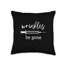 Vintage Wrinkles Be Gone Med Spa Aesthetic Nurse Injector Throw Pillow