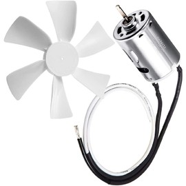 6" RV Vent Fan Blade Replacement with 12V D-Shaft RV Vent Motor, RV Bathroom Vent Fan Blade White for RV Roof Ceiling Exhaust