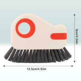 2-in-1 Groove Cleaning Brush, Window Groove Cleaning Brush, Multifunctional Crevice Tool with Hard Bristles and Hidden Scraper, Window Frame Brush for Sliding Door Rails