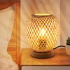 Pheashine Bamboo Table Lamp, Dimmable Wooden Base, Bedside Lamp, E27