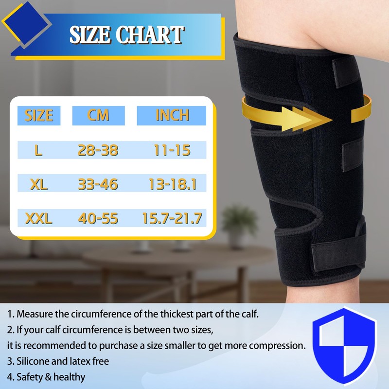 Hiball Adjustable Calf Brace for Men Women, Lower Leg Compression