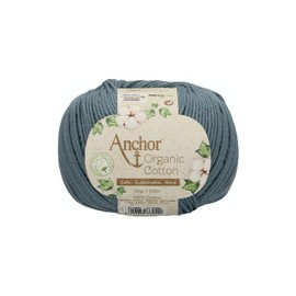 Anchor Organic Cotton, 50 g, Thickness: 4, Presentation: 125 m Ocean Blue Crochet Yarn