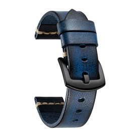 Men's Watch Band, Replacement Band, Genuine Leather Band, Tanned Leather, Calf Leather, Classic, Retro, Business, Thick, Durable, Flexible, 5 Sizes (0.71, 0.79, 0.87, 0.95, 1.0 inches (18, 20, 22, 24, 26 mm), 7 Colors (Blue, Red, Black, Light Brown, Brow