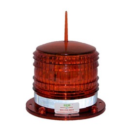 ESafety Lights S8LF RED Flashing 2NM IP67 Solar LED with a Bird Spike Marine Dock Barge Safety Beacon Light 360 Degree