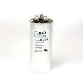 TEMCo 55+5 uf/MFD 370-440 VAC Volts Round Dual Run Capacitor 50/60 Hz AC Electric - Lot -1 (Optional uf/MFD, Voltage and Lot Quantities Available)