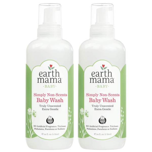 Earth Mama Simply Non-Scents Foaming Hand Soap Refill | Fragrance-free with Organic Calendula + Rooibos for Sensitive Skin, 34-Fluid Ounce (2-Pack)