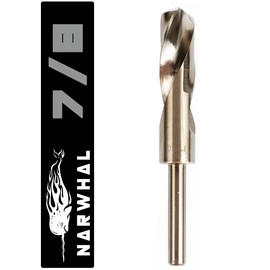 Narwhal 7/8 Inch Cobalt Drill Bits (Industrial Grade M35 Cobalt) 1/2" Shank & 6" Length & 135 Degree Split Point for Drilling Into Metal, Hardened & Stainless Steel, Cast Iron, & More!