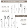 KINGSTONE 45 Piece Silverware Set for 8 with Serving Utensils,