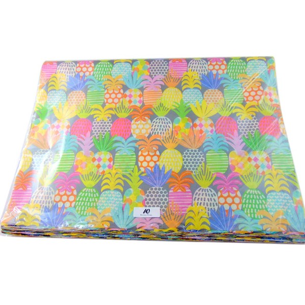 Pineapple Tropical Tissue Paper 20 Inch x 30 Inch Sheets Bulk Pack of 20