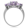 Silvershake 4.88ct. Natural Amethyst 925 Sterling Silver Flower Cluster Ring