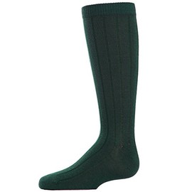 MeMoi Boys Basic Ribbed Crew Socks 3-Pack Hunter Green 9-11