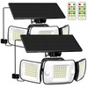 intelamp Solar Flood Lights Outdoor Waterproof, 2 Pack 6000mAh 1200LM