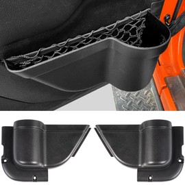 CALBEAU Front Door Pockets, 2PCS Jeep Wrangler Door Side Cup Holder for 2011-2018 Jeep Wrangler JK JKU 2/4 Door, Jeep Wrangler Accessories for Saggy Nets Replacement