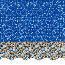 Smartline 12 ft Round Swimming Pool Liner | Bedrock | Overlap Style | 48-52 Inch Wall Height | 25 Gauge Heavy Duty Virgin Vinyl | Designed for Steel Sided Above Ground Pools