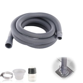 TUDOUZZZ Washing Machine Drain Hose, Expansion Hose, Automatic Washing Machine Drain, Automatic Drain, Antibacterial, Odor-Proof, Leak-Proof, with Hose Clamp (Diameter 32-42mm, 1m, Gray)