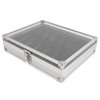 12 Grids Aluminum Watch Display Storage Box Rectangular Suede Side