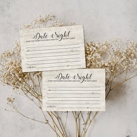 50 Rustic Wood Date Night Cards, Date Night Ideas Great Gifts for Couples, Husband, Wife, Boyfriend, Girlfriend, Anniversary, Bride and Groom, Romantic Conversation Starter Card Set, 4X6 Inch.