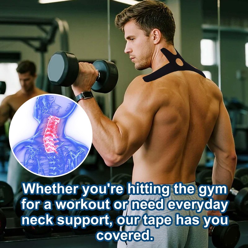 15pcs Precut Kinesiology Tape for Neck, Breathable Sweatproof Muscle Tape