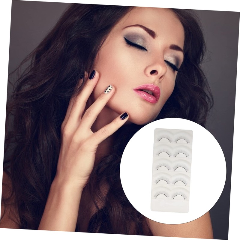 Healeved Realistic Practice Eyelashes for Mannequin 5 Sets Training Lash