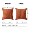 MIULEE Rust Corduroy Pillow Covers Pack of 2 Boho Fall