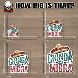 Chinga La Migra Sticker Feminist Pride Green and Red Waterproof Vinyl Sticker for Water Bottle Hard Hat Helmet Car Bumper Laptop