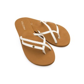 Volcom Women's Thrills Sandal Flip-Flop, White-New, 5