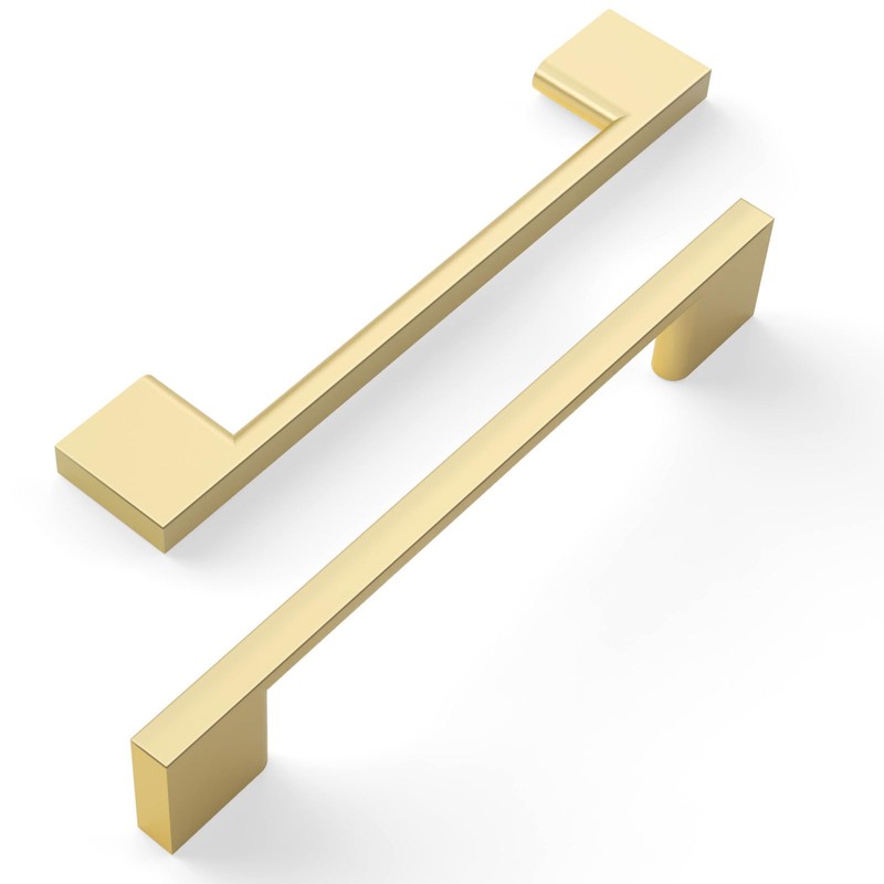 Amerdeco 10 Pack Brushed Gold Cabinet Pulls 5 Inch(128MM) Hole