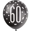 Dazzling 60th Glitz Black, Silver & White Premium Latex Balloons