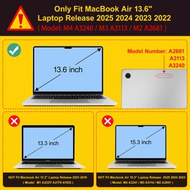 Mektron for 2025-2022 MacBook Air 13.6 inch Case M4 M3 M2，Model A3240 A3113 A2681 with Liquid Retina Display Touch ID，Printed Bright Hard Shell Cover for MacBook Air 13.6"，Jumping Dolphin