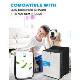 6 Pack 2000 Air Purifier Replacement Filters Compatible with AD 2000 Air Purifier, 1 Filter, 1 Activated Carbn & 4 Extra Carbn Pre-filters(1+1+4), 2000 Accessory, NOT for 3000
