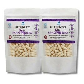 Citrato De Magnesio 2 Bolsas Con 120 Cápsulas De 500 Mg Cu.