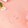 OJIOUI Silver Jewelry Set for Women, Rhinestone Crystal Necklace and