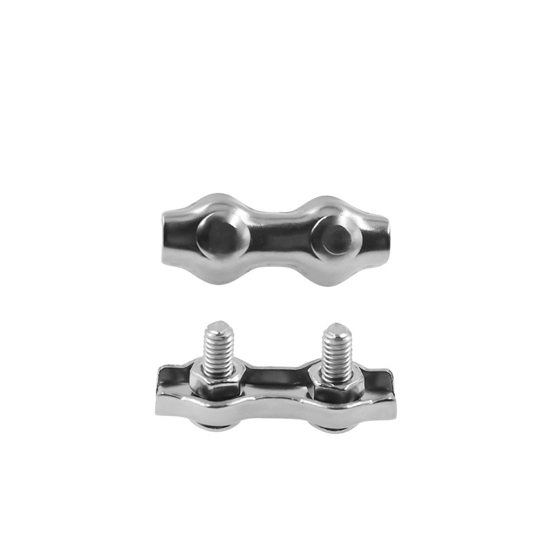 304 Stainless Steel Duplex 2-Post Cable Clamps TTZEZE Double Bolt