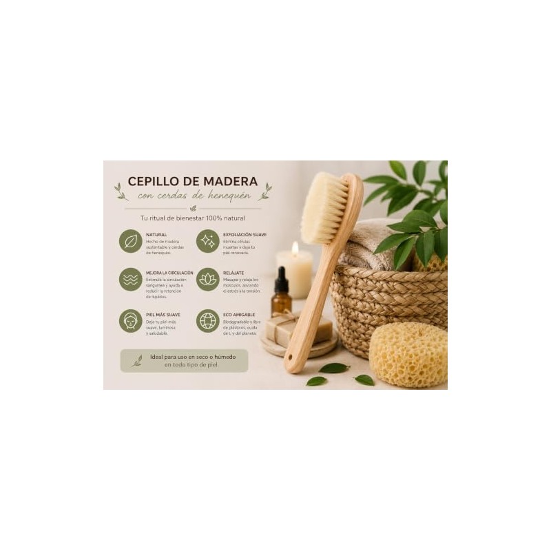 Cepillo con Mango de Madera y Cerdas de Henequén 40