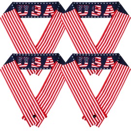 4 Pack Memorial Day American Flag Cooling Neck Wrap Ice Wrap for Neck Microfiber Bandana Soft Breathable Chilly Scarf Keep Cool for Patriotic Day Outdoor Activities, Yoga, Camping, Gym, Workout