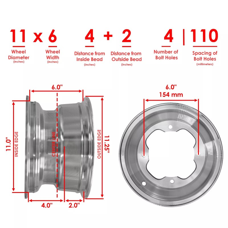 Caltric Front Wheel Rim For Yamaha Warrior 350 YFM350 1987-2004