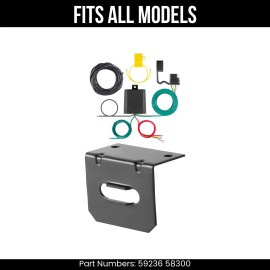 Curt For 07-10 Chrysler Sebring 4 Pin Trailer Wire Plug & Bracket Fits All Models Kit