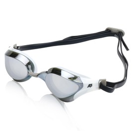 A3 Performance MATRIX Swim Goggles | Curved Metallized Anti-Fog Lenses | UV Protection | Comfortable Adjustable Straps | Ideal for Training and Racing (White/Smoke/Silver)