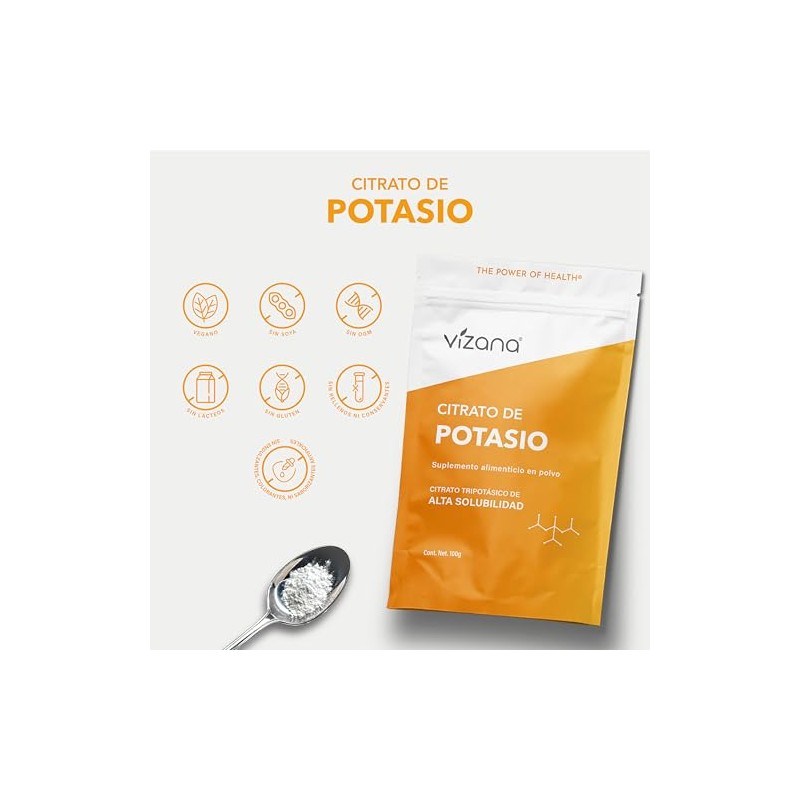 VIZANA NUTRITION | Citrato de Potasio en Polvo (Tripotásico Monohidratado)