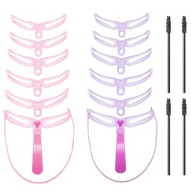 Hinapan 16 Stück Augenbrauenschablonen, mit Griff und Riemen, Brauenpinsel, Wiederverwendbare Augenbrauenschablone, 8 Stile, DIY-Augenbrauenstempel, Waschbares