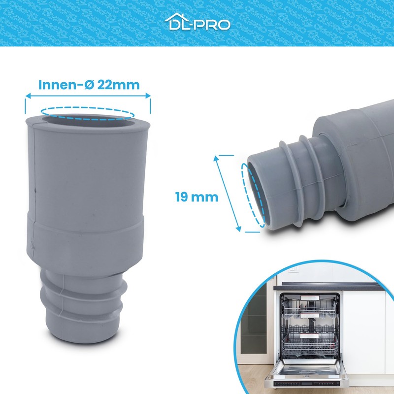 DL-pro Universal Drain Hose End Piece Inner Diameter 22 mm