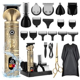 Beard Trimmer for Men, 6 in 1 Hair Clippers Kit, Body Multi Groomer Mens Grooming Kit for Beard face, Nose, and Ear Hair Trimmer, Hair Clipper, NO Blade Oil Needed, Waterproof Wet/Dry Clipper