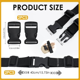 EuAcesry Chest Strap for Backpack, Adjustable Nylon Backpack with Non-Slip Nylon Buckles for Jogging, Hiking, Outdoor, black, M