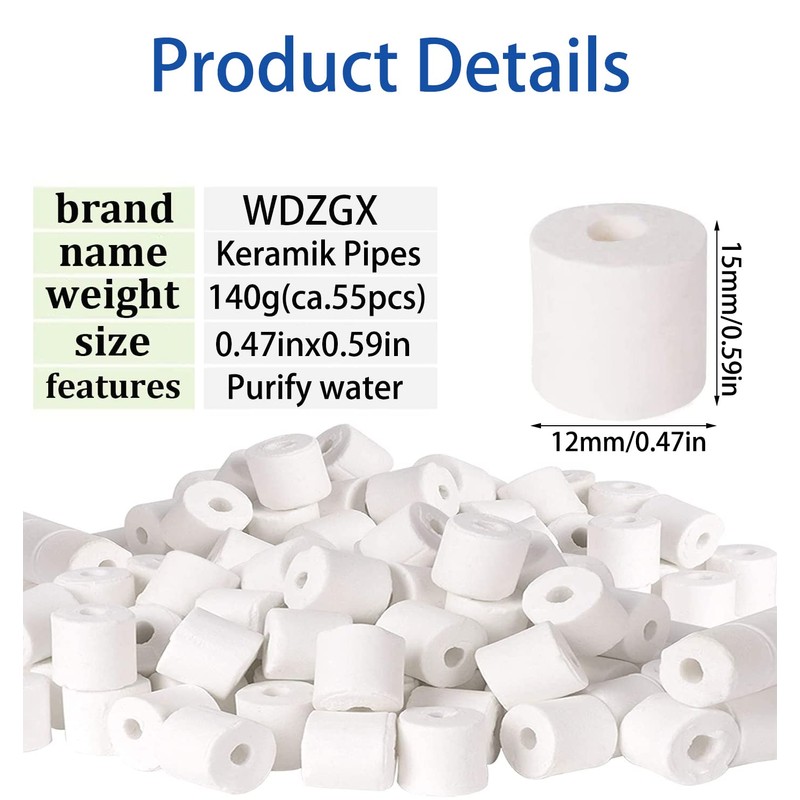 Ceramic Pipes Ceramic Beads Ticks 140 g / Approx. 55